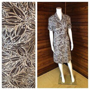 Linen Dress, Hawaiian Dress, Wrap Dress, Midi Dress Small S